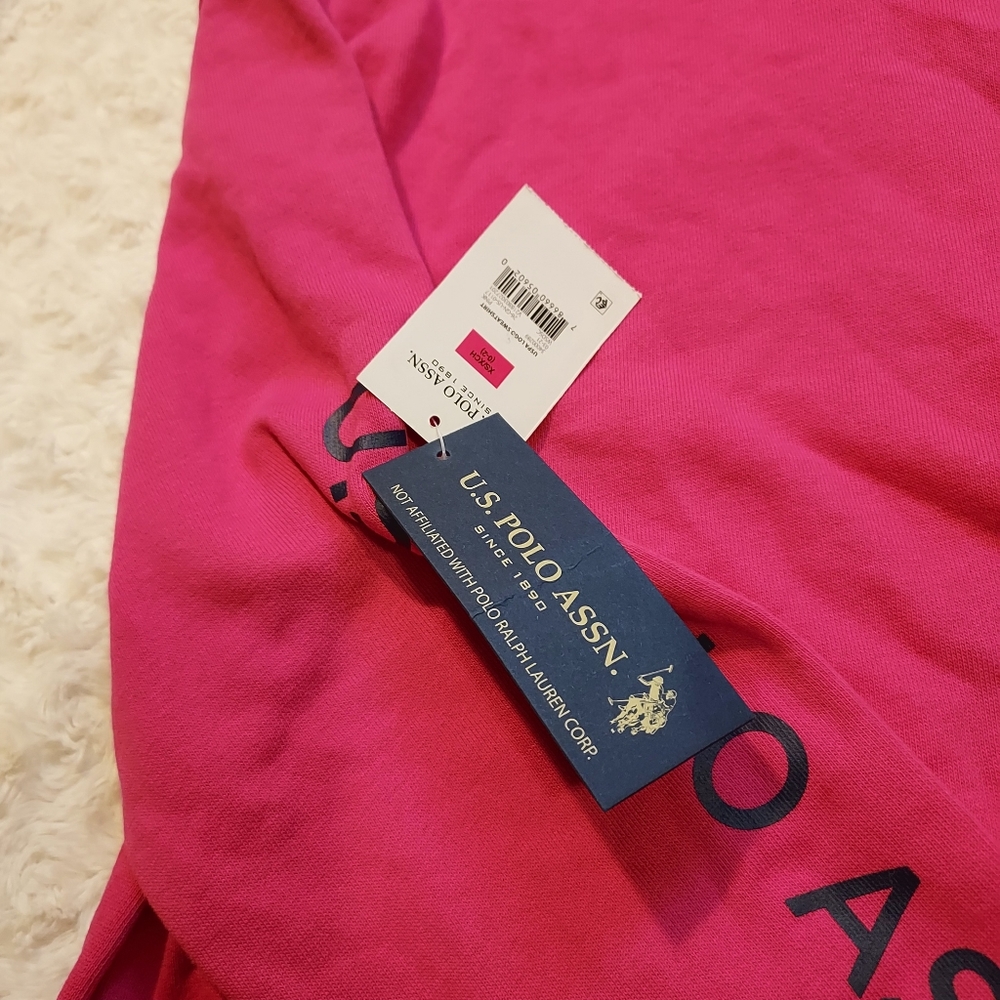 U.S. Polo Assn Pink Pullover Hoodie Sweatshirt XS Big Polo Preppy Academia - Picture 5 of 6